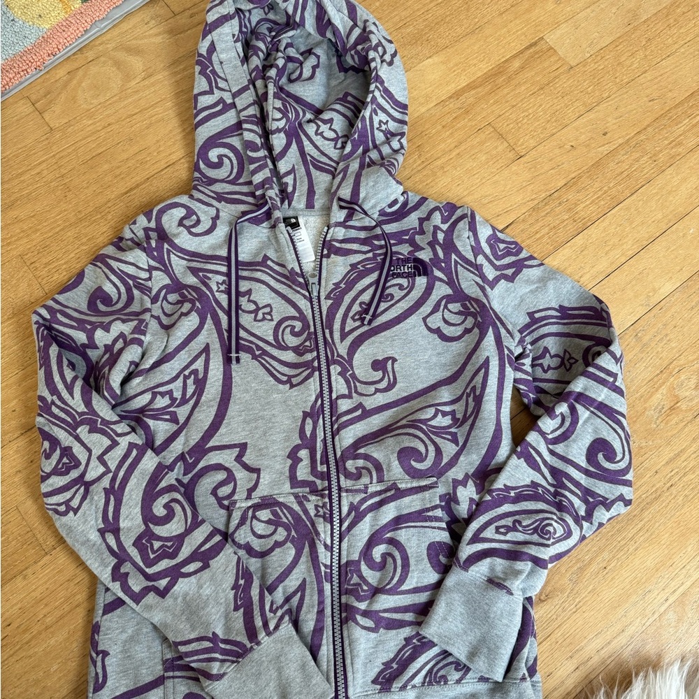 The North Face Gray and Purple Hoodie